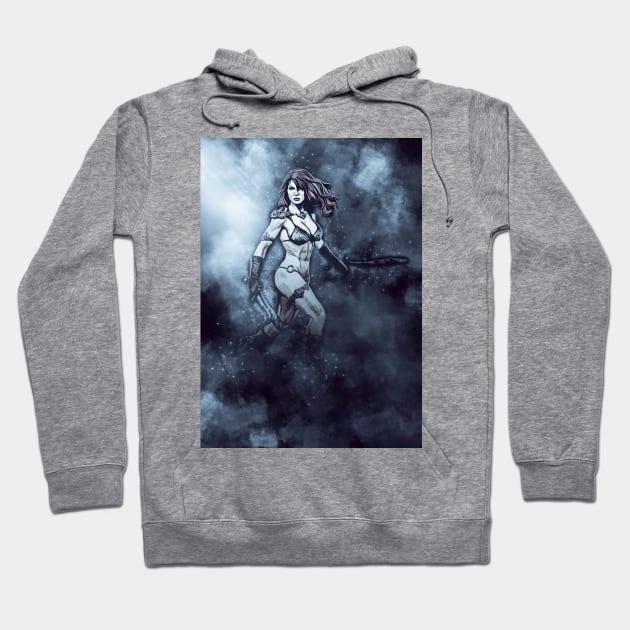 Fantasy Woman Fierce Amazon Warrior Hoodie by Naumovski